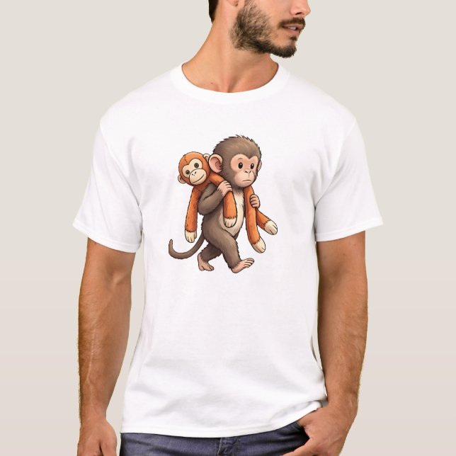 T-shirt Frapper le design de bébé singe (Devant)