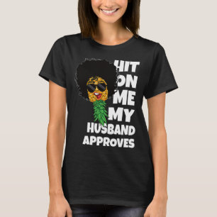 T-shirt Frapper Sur Moi Mon Mari Approuve Le Noir Swinger 