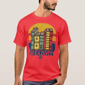 T-shirt Freadom I Read Banned Books Vintage Funny Bookworm