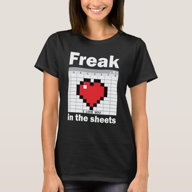 T-shirt Freak In The Sheets Valentines Accountant Spreadsh (Devant)