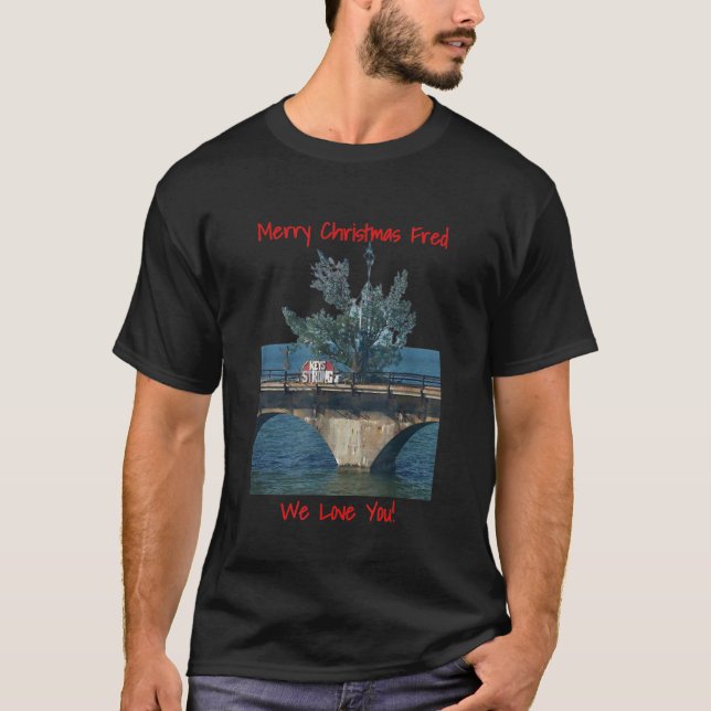 T-shirt Fred Tree Joyeux Noël Floride Keys 7 miles (Devant)