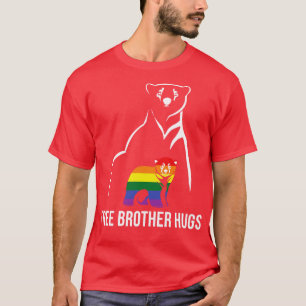T-shirt Free Brother Hugs Gay pride LGBT Rainbow Men