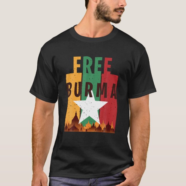 T-shirt Free Burma Freedom For Myanmar And Burmese People (Devant)