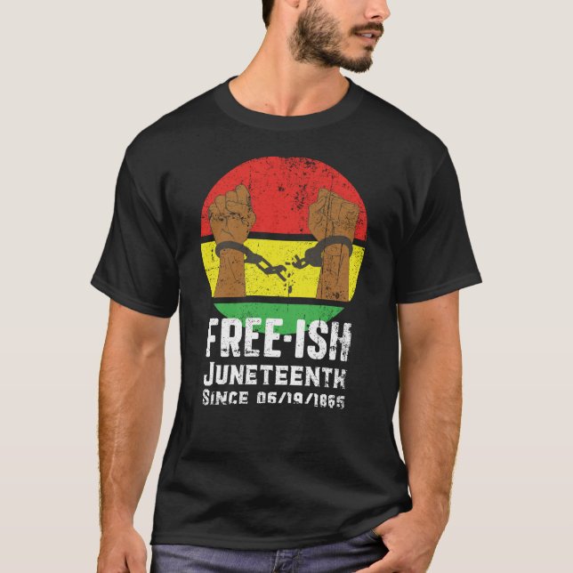 T-shirt Free Ish African Pride Culture noire Junetdix (Devant)