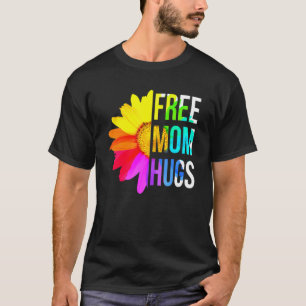 T-shirt Free Mom Hugs Gay Pride Lgbt Daisy Rainbow Flower