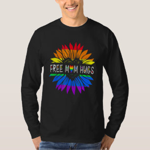 T-shirt Free Mom Hugs Gay pride Lgbt Daisy Rainbow Flower