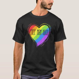 T-shirt Free Mom Hugs Gay pride Rainbow Heart Transgender