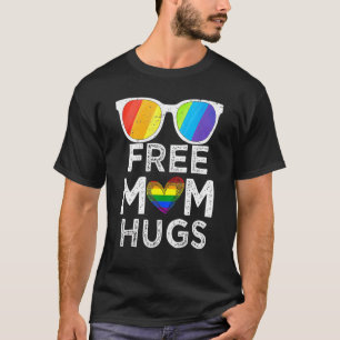 T-shirt Free Mom Hugs Lgbt Drapeau Gay Lesbian Pride Coeur