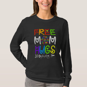 T-shirt Free Mom Hugs Lgbt Lgbtq Pride Rainbow Sunflower