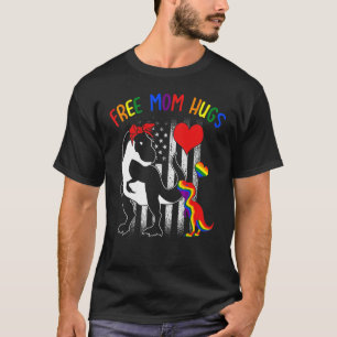 T-shirt Free Mom Hugs Lgbt Rex Rainbow Transgender Pride M