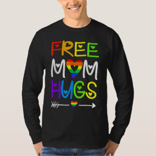 T-shirt Free Mom Hugs Rainbow Heart Lgbt Pride Mois