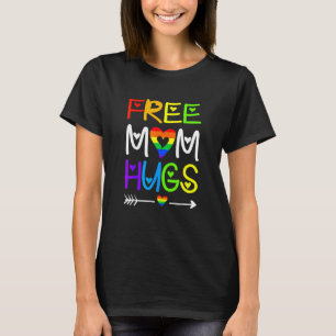T-shirt Free Mom Hugs Rainbow Heart Lgbt Pride Mois