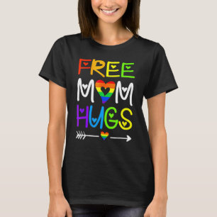 T-shirt Free Mom Hugs Rainbow Heart Lgbt Pride Mois 3
