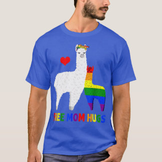 T-shirt Free Mom Hugs Rainbow Heart Mama Llama LGBT Pride