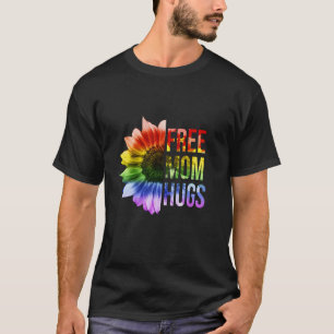 T-shirt Free Mom Hugs Shirt LGBT Rainbow Sunflower T Shirt