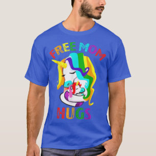 T-shirt Free Mom Hugs T Rainbow Unicorn LGBT Pride Mois 