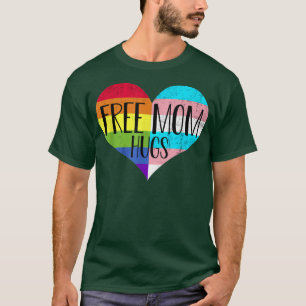 T-shirt Free Mom Hugs Transgender Heart Rainbow Flag Gay P