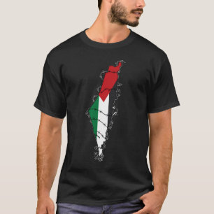 T-shirt Free Palestine Barbared Wire Map Liberté palestini