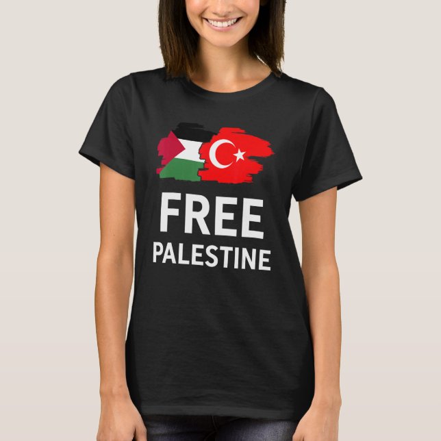 T-shirt Free Palestine Turkish Turkey Support Palestinian (Devant)