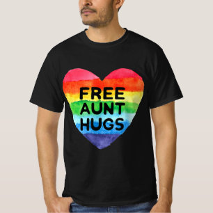 T-shirt Free Tante Hugs LGBT Flag Fierté Mois de sensibili