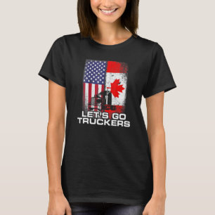 T-shirt Freedom Convoy 2022 Let S Go Truckers Mandat Supp