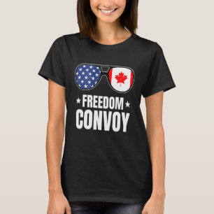 T-shirt Freedom Convoy 2022 Lunettes USA American Canada F