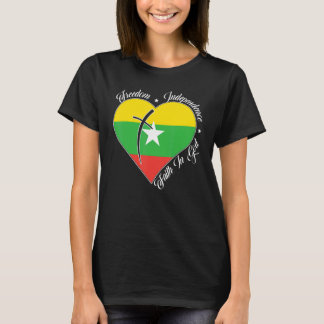 T-shirt Freedom Independence Faith In God   Christian Myan