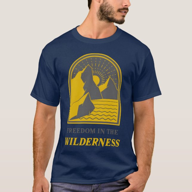 T-shirt Freedom Inhe Wilderness Camping retro (Devant)