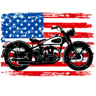 T-shirt Freedom Ride : Drapeau américain avec moto