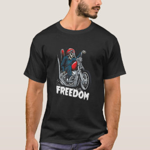 T-shirt Freedom Skeleton Dirt Bike Rider Motorsport Biker
