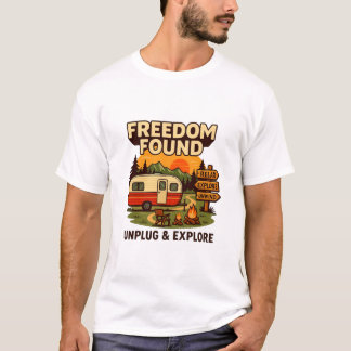 T-shirt Freedom Trouvé Vintage Camper Adventure