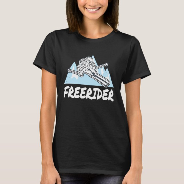 T-shirt Freerider Powder Skiing Freeriding (Devant)