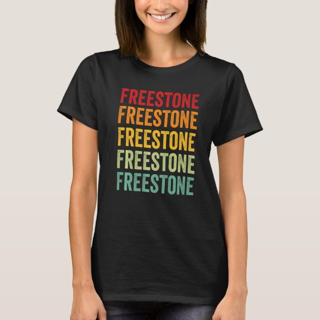 T-shirt Freestone County Texas Rainbow Text (Devant)