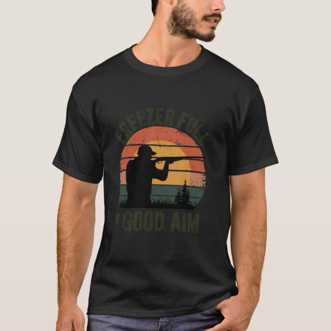 T-shirt Freezer Plein de bon but chasse chasseur papa Outd (Devant)