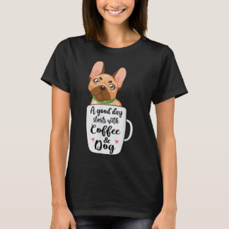 T-shirt French Bulldog dans une tasse de café maman chien