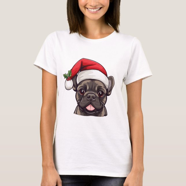 T-shirt French Bulldog de Noël - Fawn (Devant)