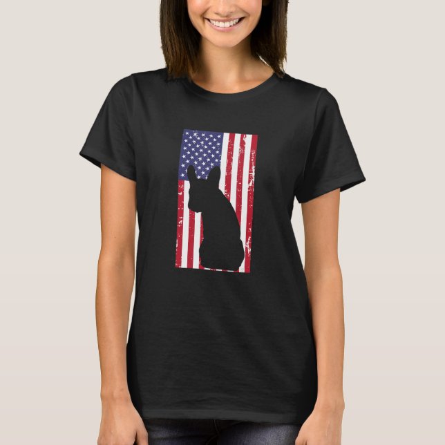 T-shirt French Bulldog Frenchie Patriotic All American USA (Devant)