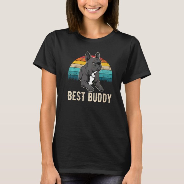 T-shirt French Bulldog Frenchie Sunset  83 (Devant)