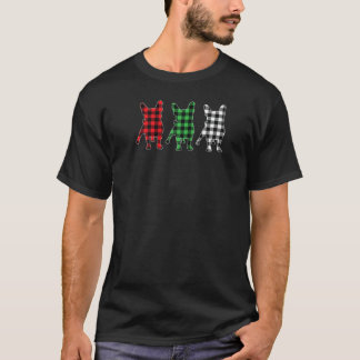 T-shirt French BullDog Plaid Christmas Matching Family Paj