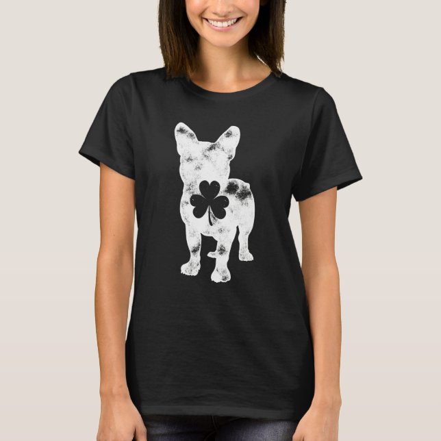 T-shirt French Bulldog St Patricks Day Men Women Shamrock  (Devant)