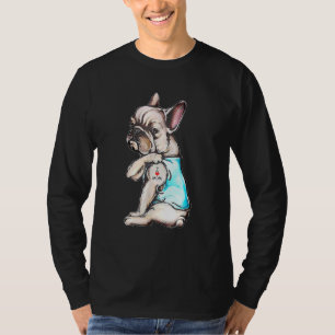 T-shirt French Bulldog Tattoo I Love Mom Chien Fête des mè