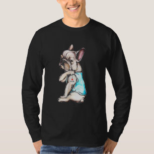 T-shirt French Bulldog Tattoo I Love Mom Chien Fête des mè