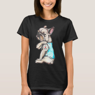 T-shirt French Bulldog Tattoo I Love Mom Chien Fête des mè