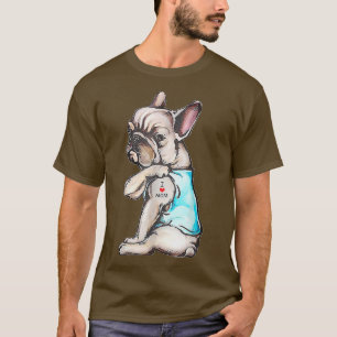 T-shirt French Bulldog Tattoo I Love Mom Funny Chien Mothe