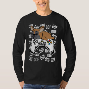 T-shirt French Bulldog Video Game Noob Oof Kids Boys Girls