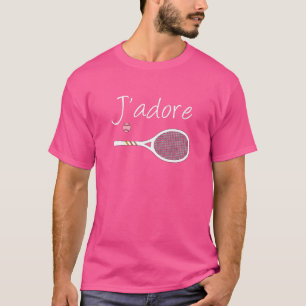 T-shirt French Chic J'adore Tennis Player Design