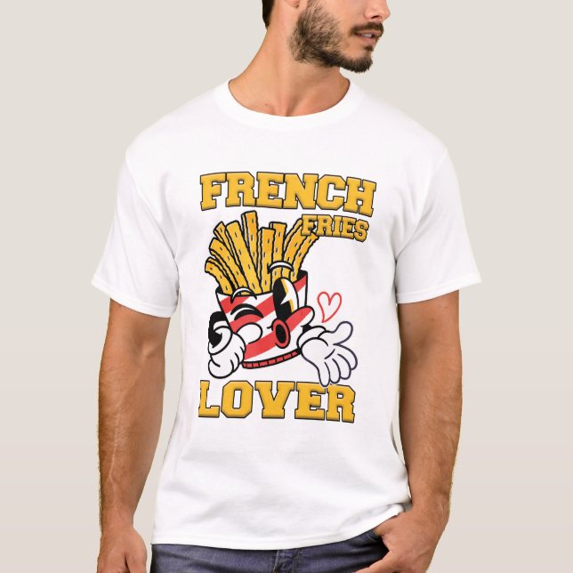 T-shirt French Fries Lover Men White (Devant)