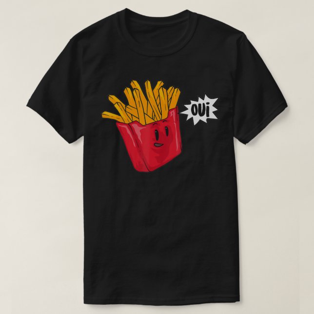 T-shirt French Fries Oui Cool Paris Fast Food Funny Belgi (Design devant)