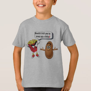 T-shirt French Fries Telling Raw Potato Dress-up