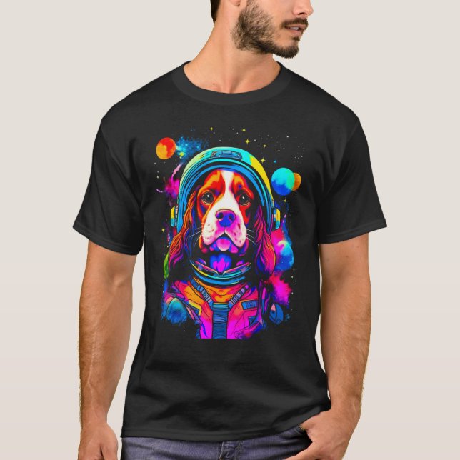 T-shirt French Spaniel Dog Space Science (Devant)